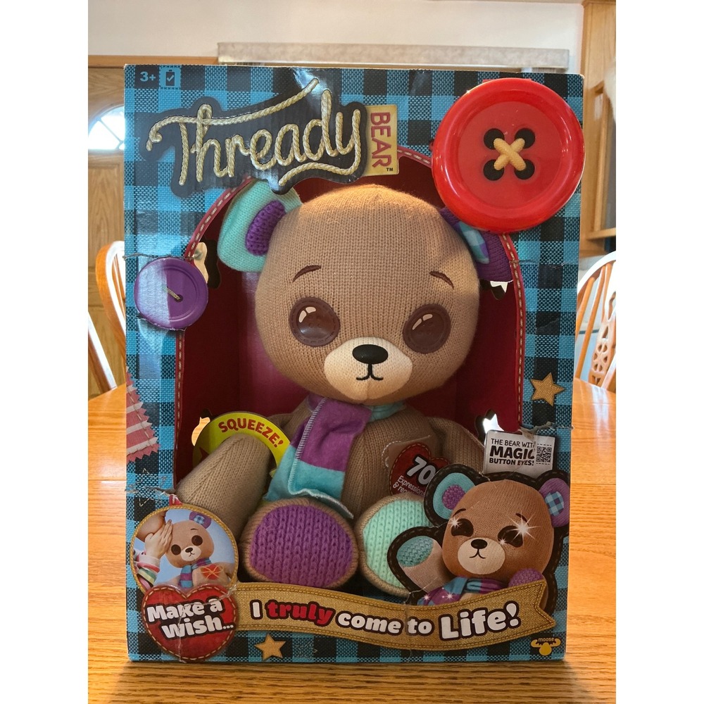 Thread Bear Plush Toy Magical Button Eyes Interactive Talking Bear Kids‎ New